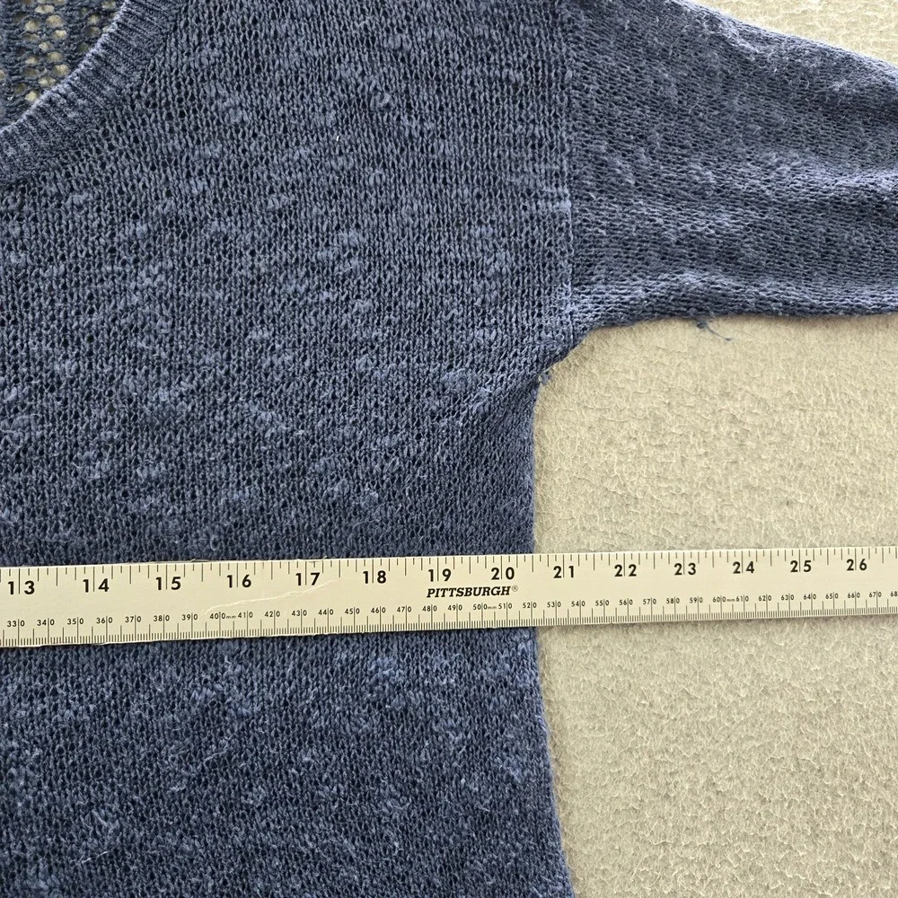 Abercrombie & Fitch Women Sweater L Blue Long Sleeve Open Knit Fairy Grunge